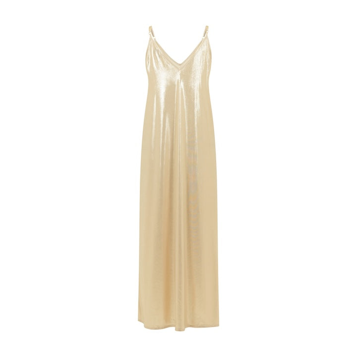 Woman Illo Slip Dress OFF WHITE GOLD 00016709 | Sana Osmani