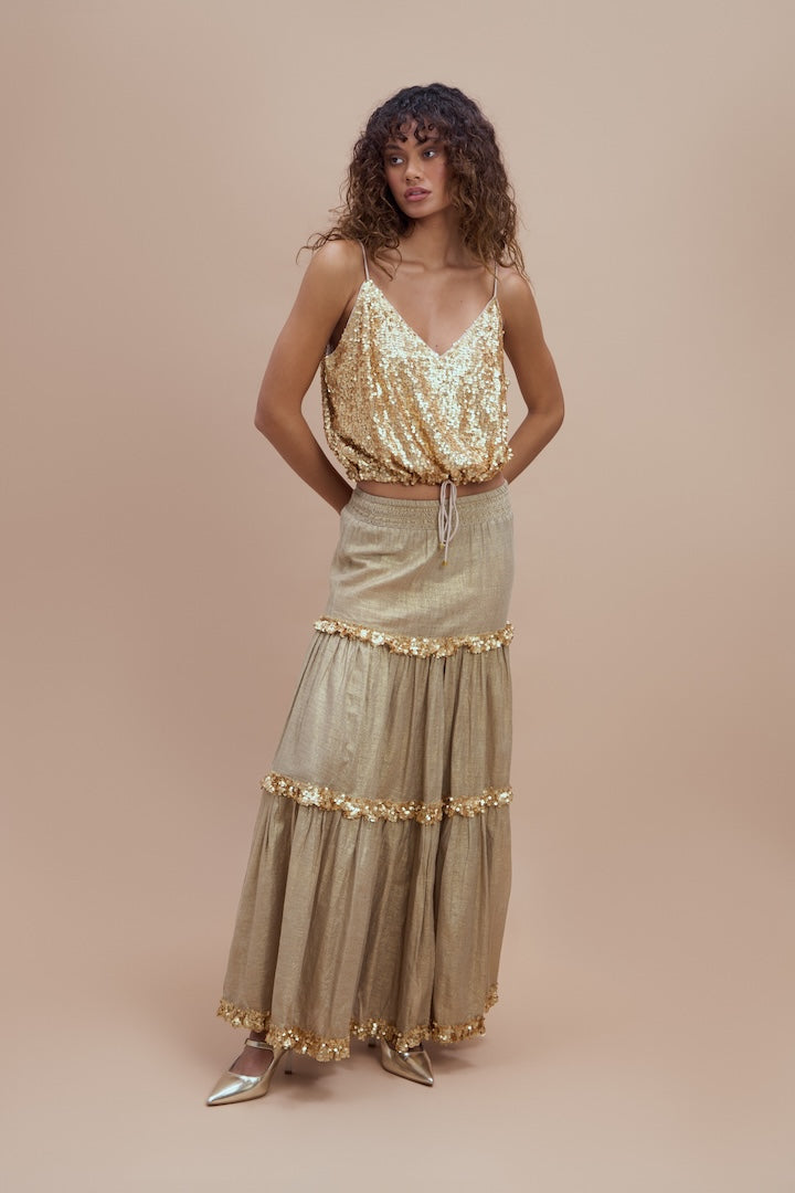 Woman Iris Crop Top Gold 2001075 | Sana Osmani