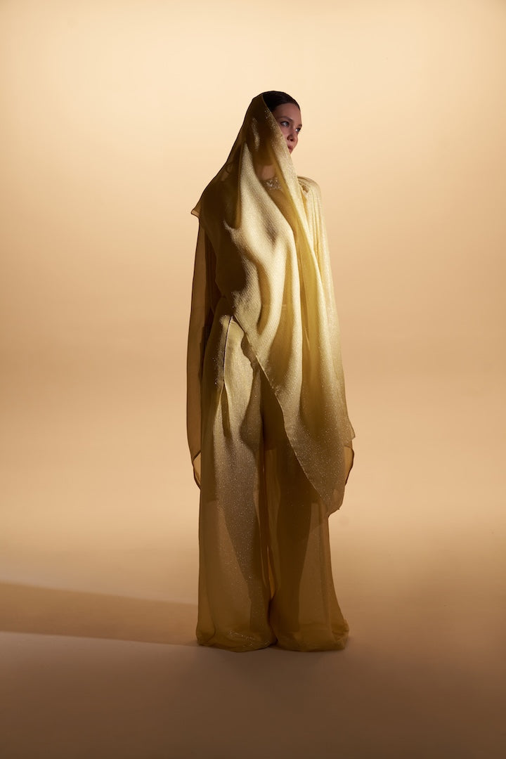 Woman ISOLINE SILK SHIRT AND PANTS SET Illuminate Gold 2003085 | Sana Osmani