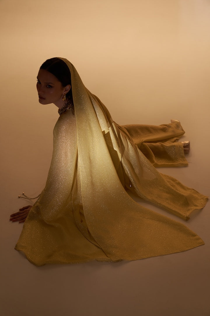 Woman ISOLINE SILK SHIRT AND PANTS SET Illuminate Gold 2003085 | Sana Osmani