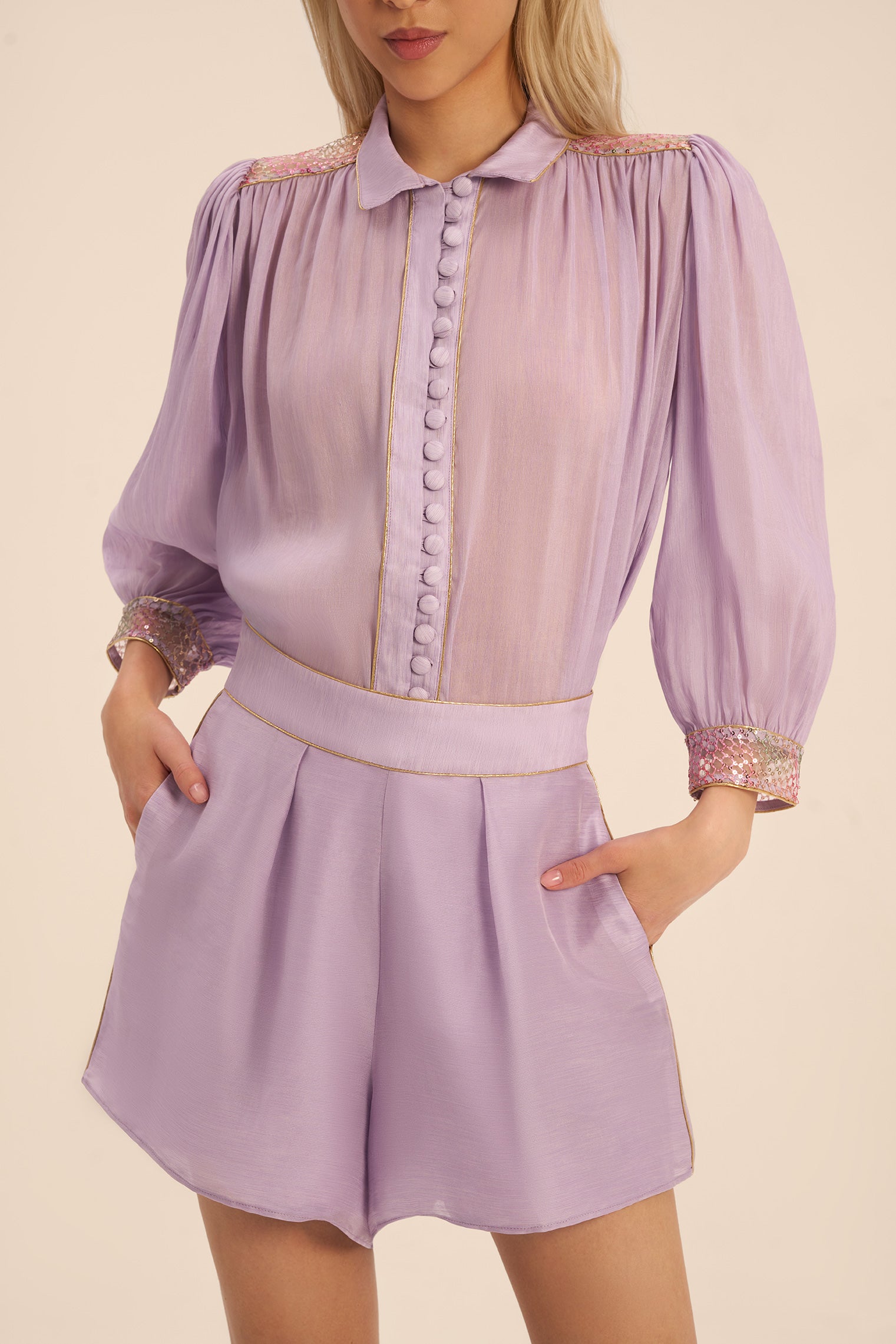 Woman JOYCELYN TOP AND SHORTS SET Fuchsia 2002411 | Sana Osmani