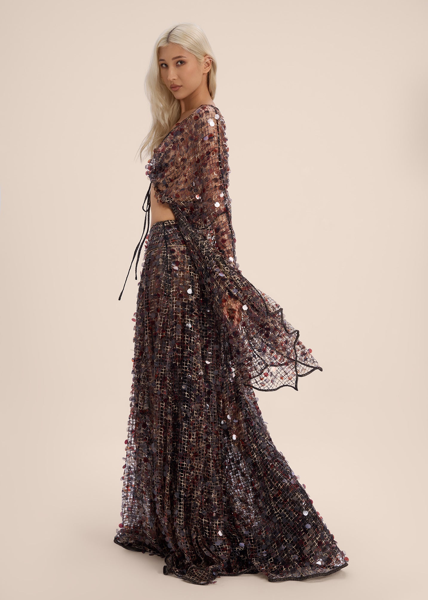 Woman KATRINA MAXI LENGTH SEQUIN SKIRT Leopez 2002523 | Sana Osmani