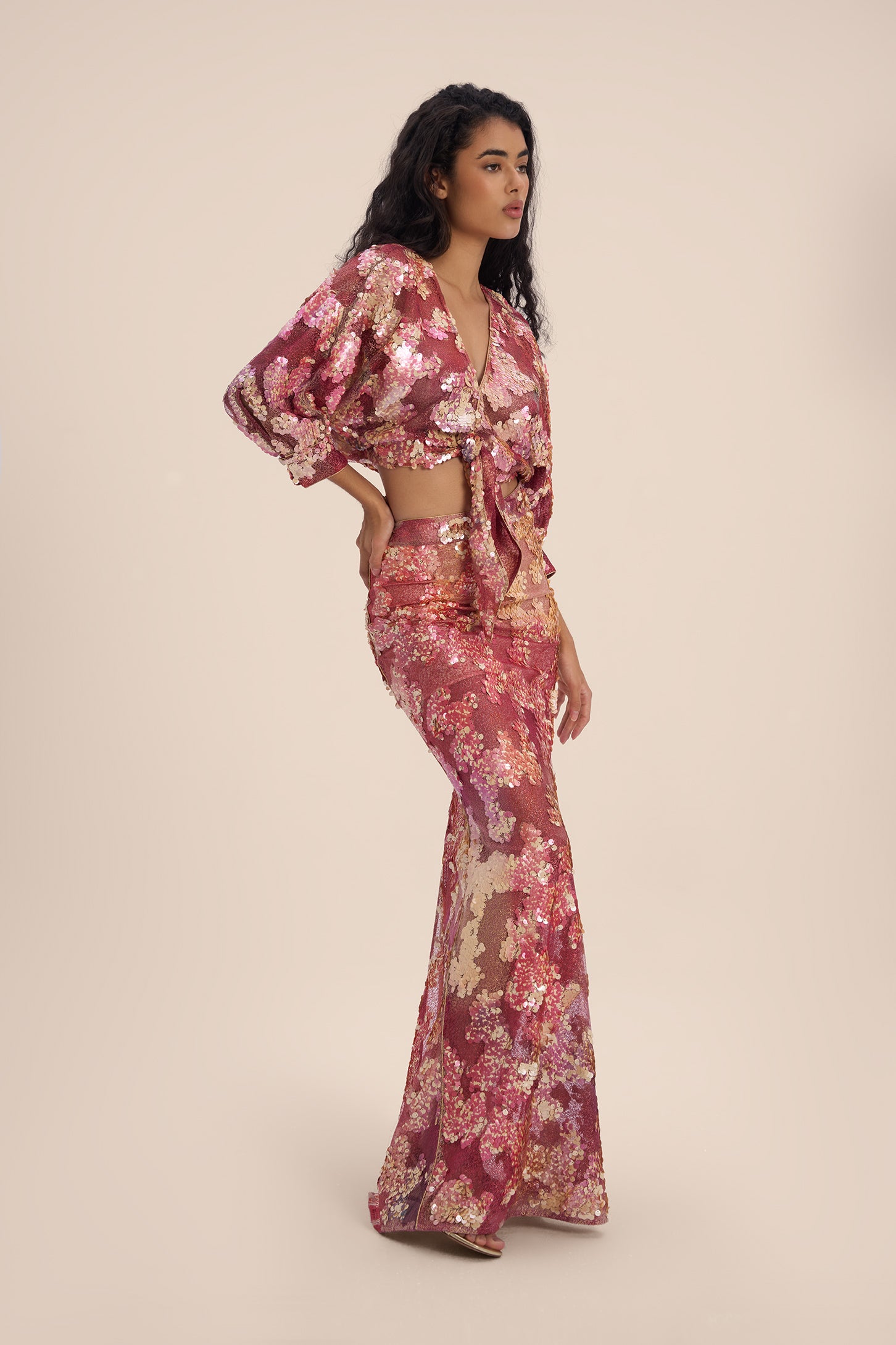 Woman LUSTRE SEQUIN SKIRT Gold 2002745 | Sana Osmani