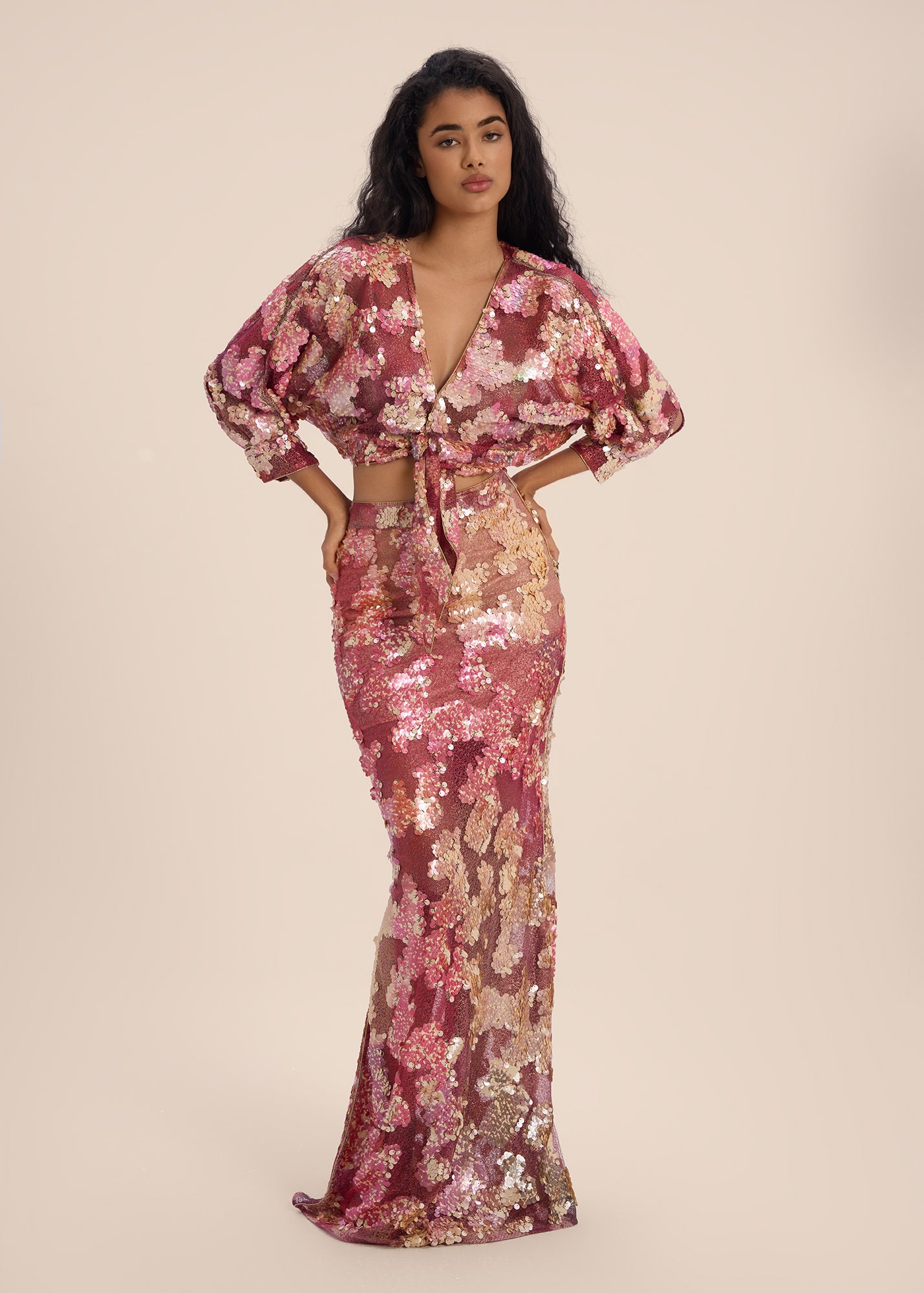 Woman LUSTRE SEQUIN SKIRT Gold 2002745 | Sana Osmani