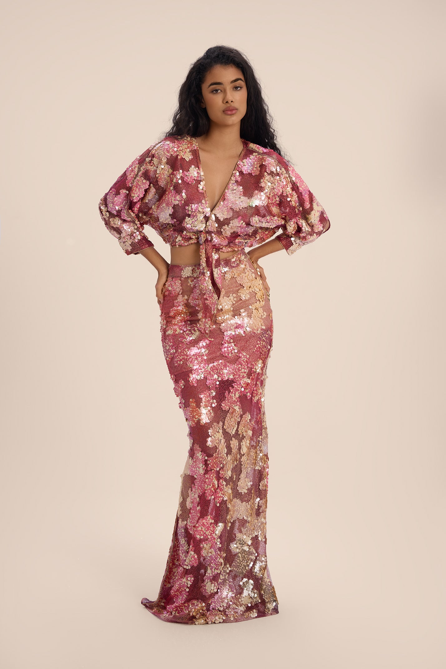 Woman LUSTRE SEQUIN SKIRT Gold 2002745 | Sana Osmani