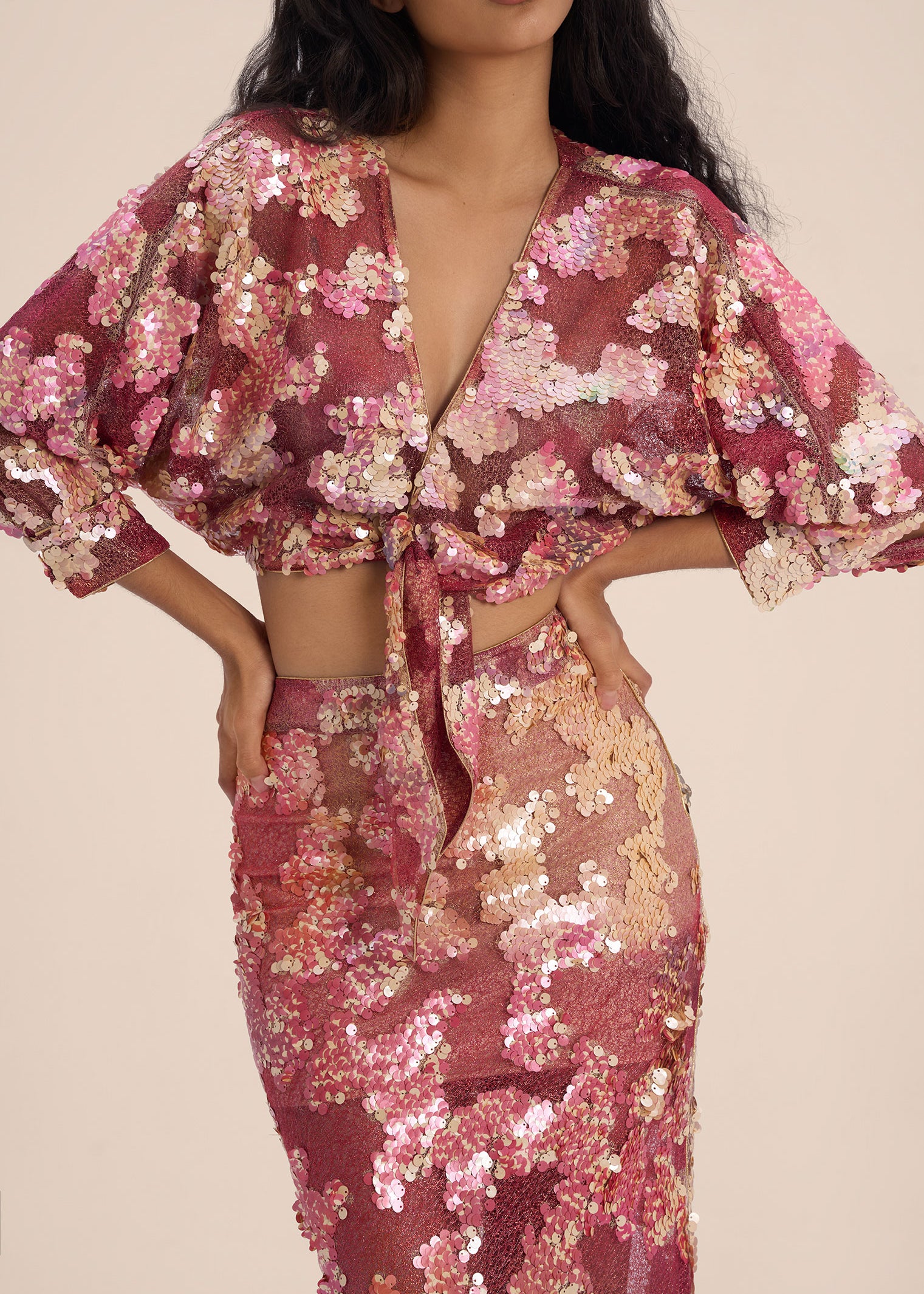 Woman LUSTRE SEQUIN TOP Gold 2002739 | Sana Osmani