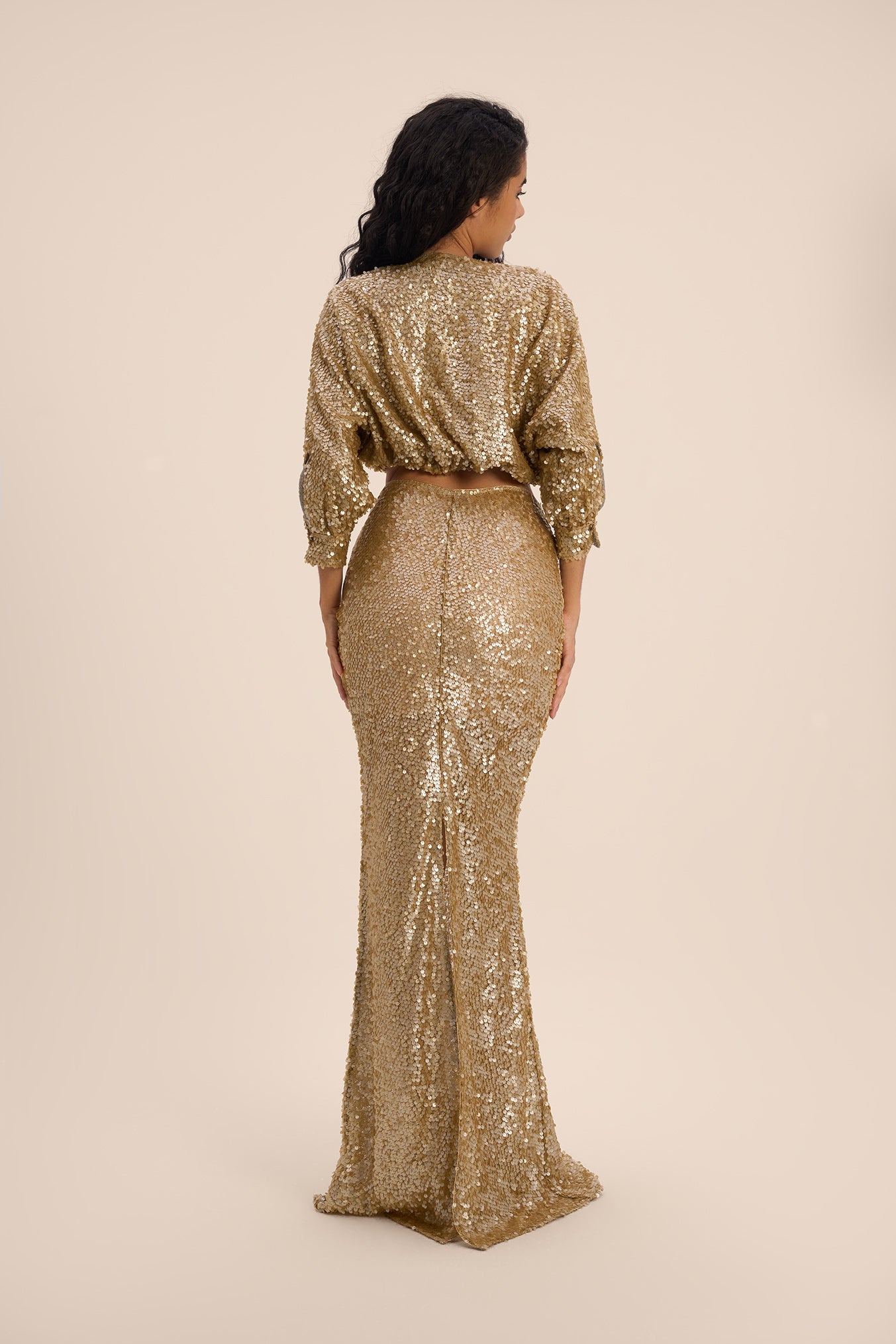 Woman LUSTRE SEQUIN SKIRT Gold 2002745 | Sana Osmani