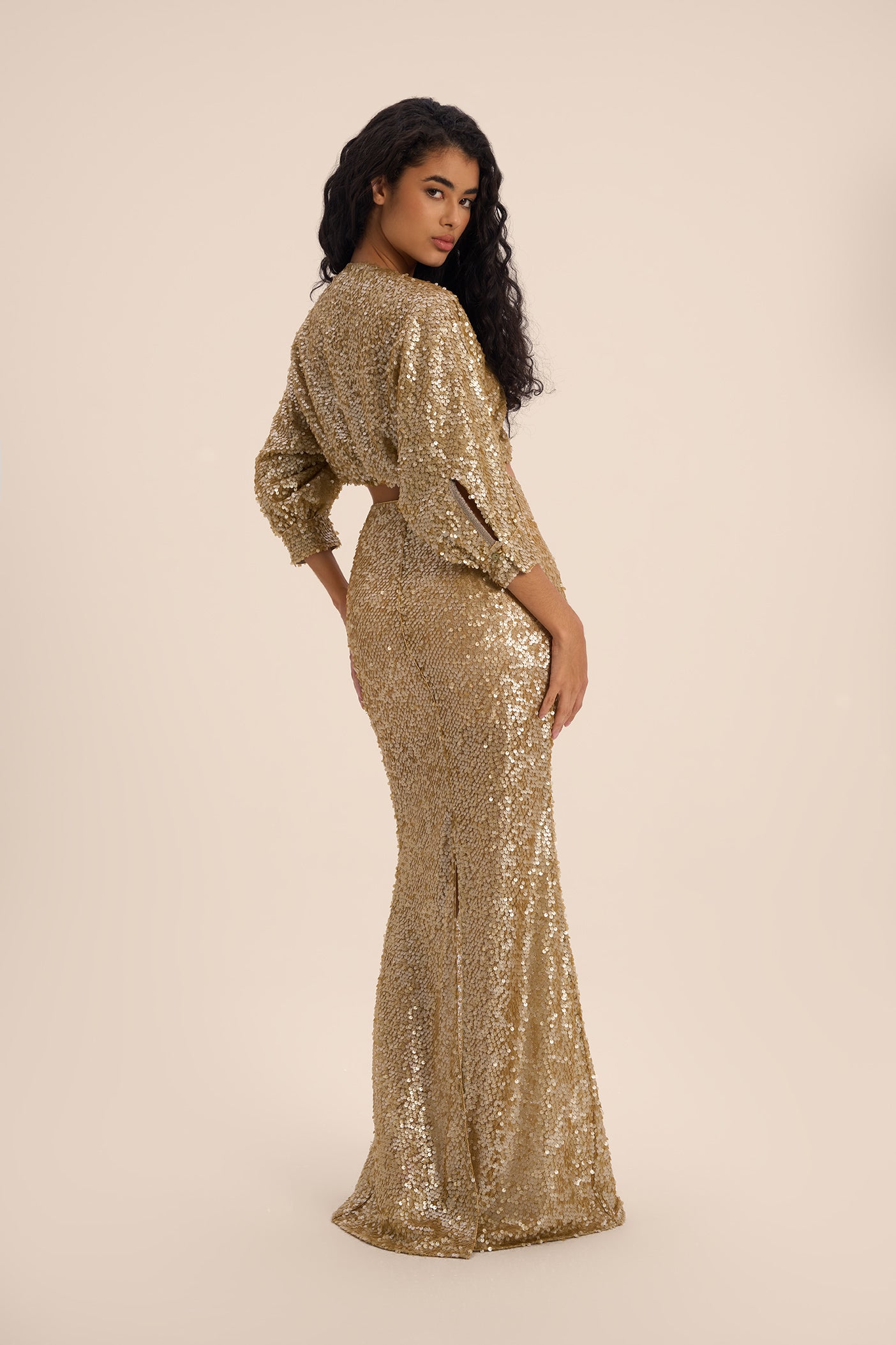 Woman LUSTRE SEQUIN SKIRT Gold 2002745 | Sana Osmani
