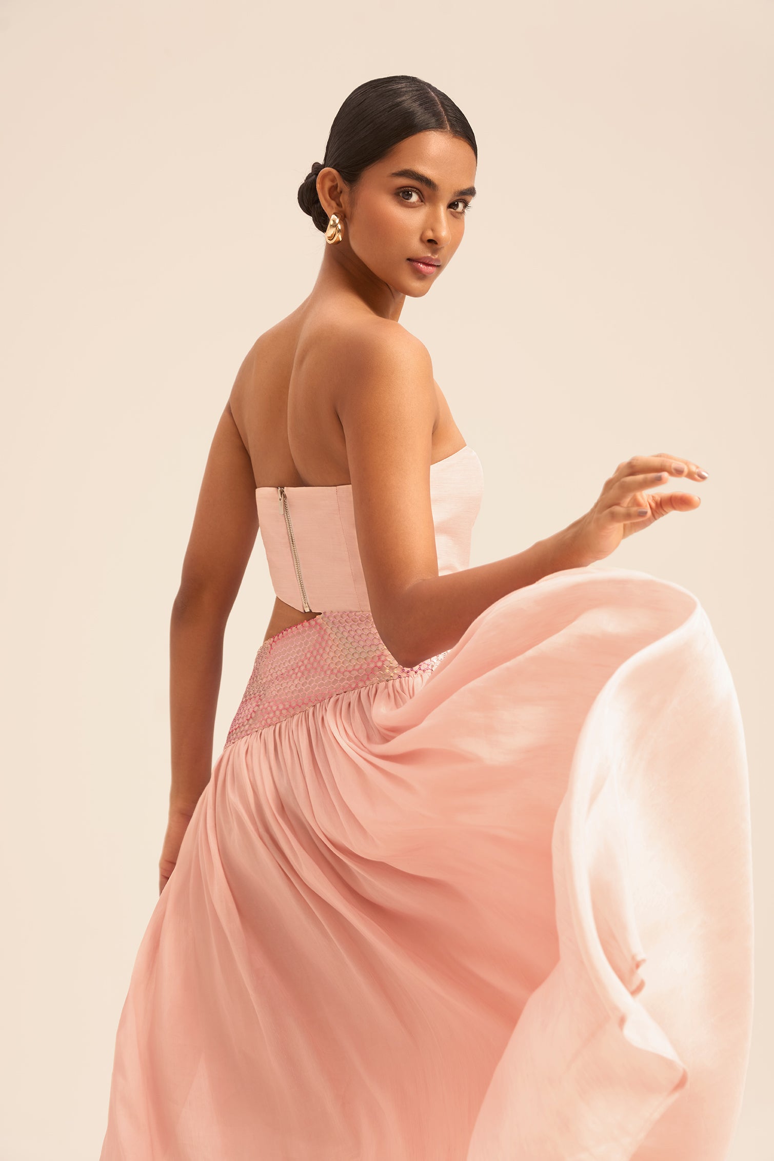 Woman LENORA LONG LENGTH LINSILK DRESS Blush 2003157 | Sana Osmani