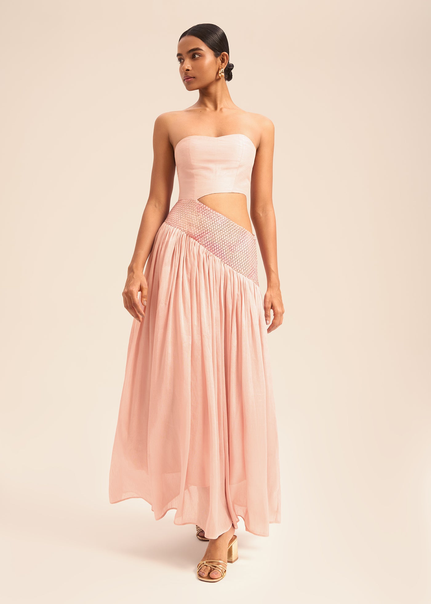 Woman LENORA LONG LENGTH LINSILK DRESS Blush 2003157 | Sana Osmani