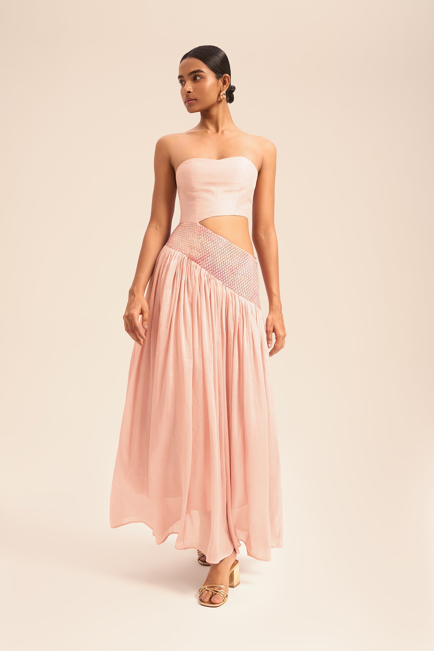 Woman LENORA LONG LENGTH LINSILK DRESS Blush 2003157 | Sana Osmani