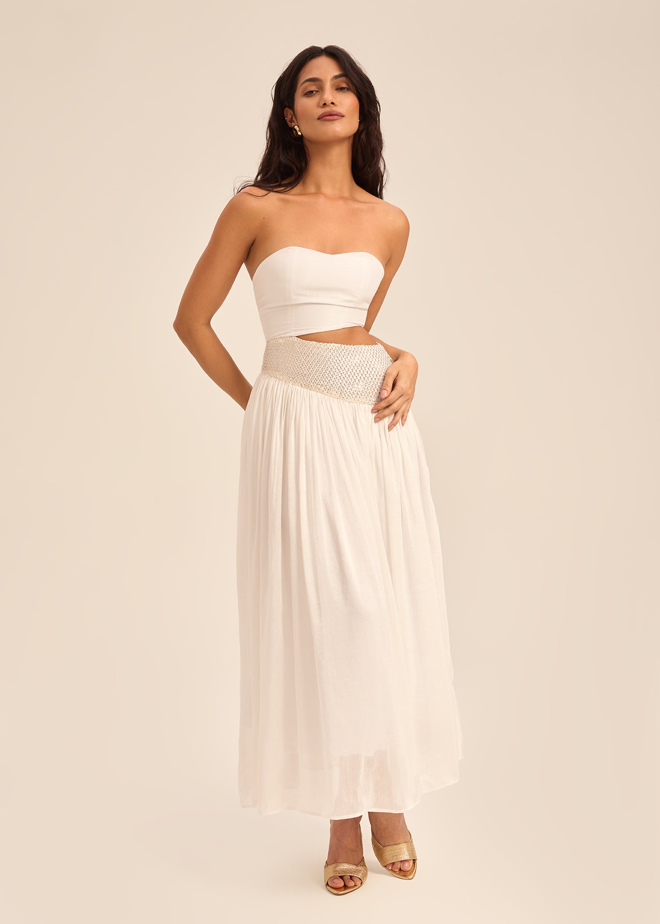 Woman LENORA LONG LENGTH LINSILK DRESS Blush 2003157 | Sana Osmani