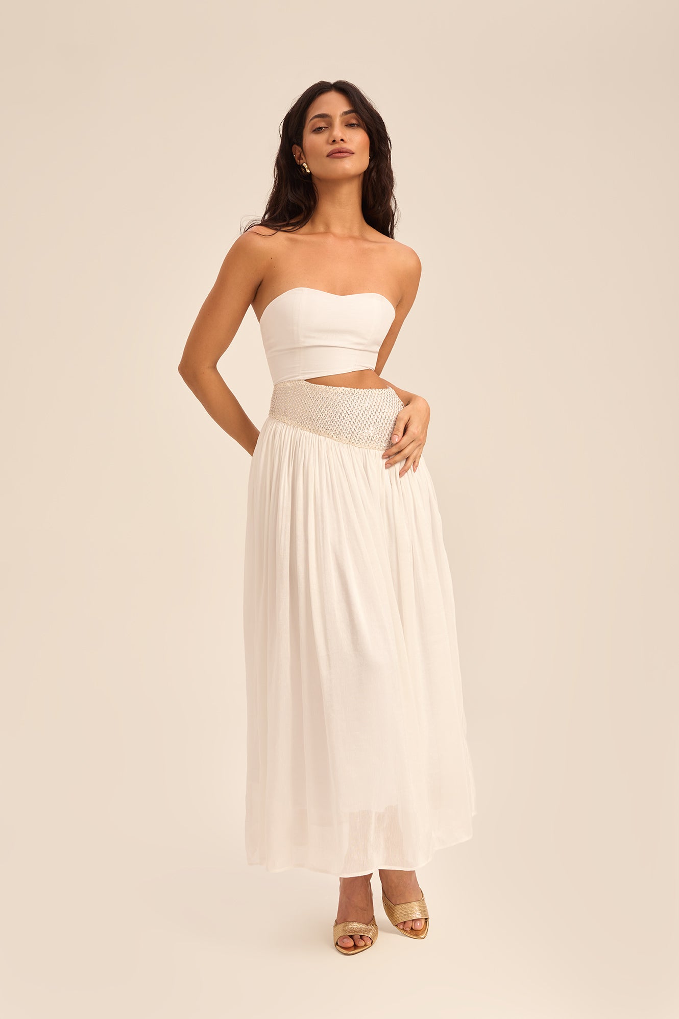 Woman LENORA LONG LENGTH LINSILK DRESS Blush 2003157 | Sana Osmani