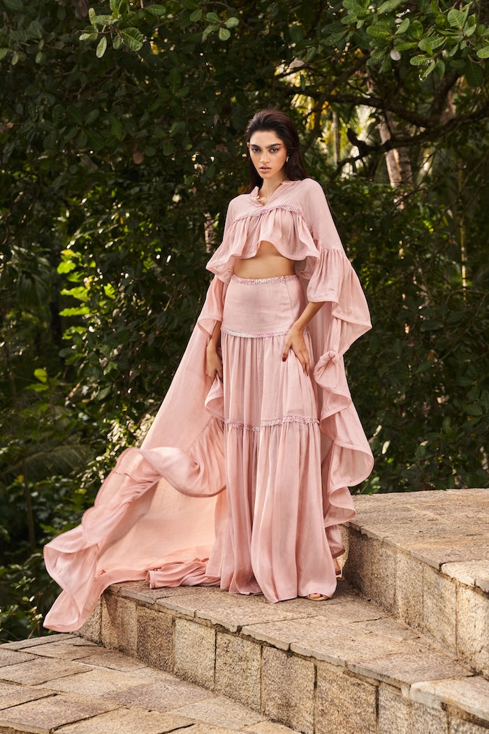 Woman مجموعة قميص جوليت و تنورة طويلة من حرير لين دالمه بلاك 2003292 | Sana Osmani