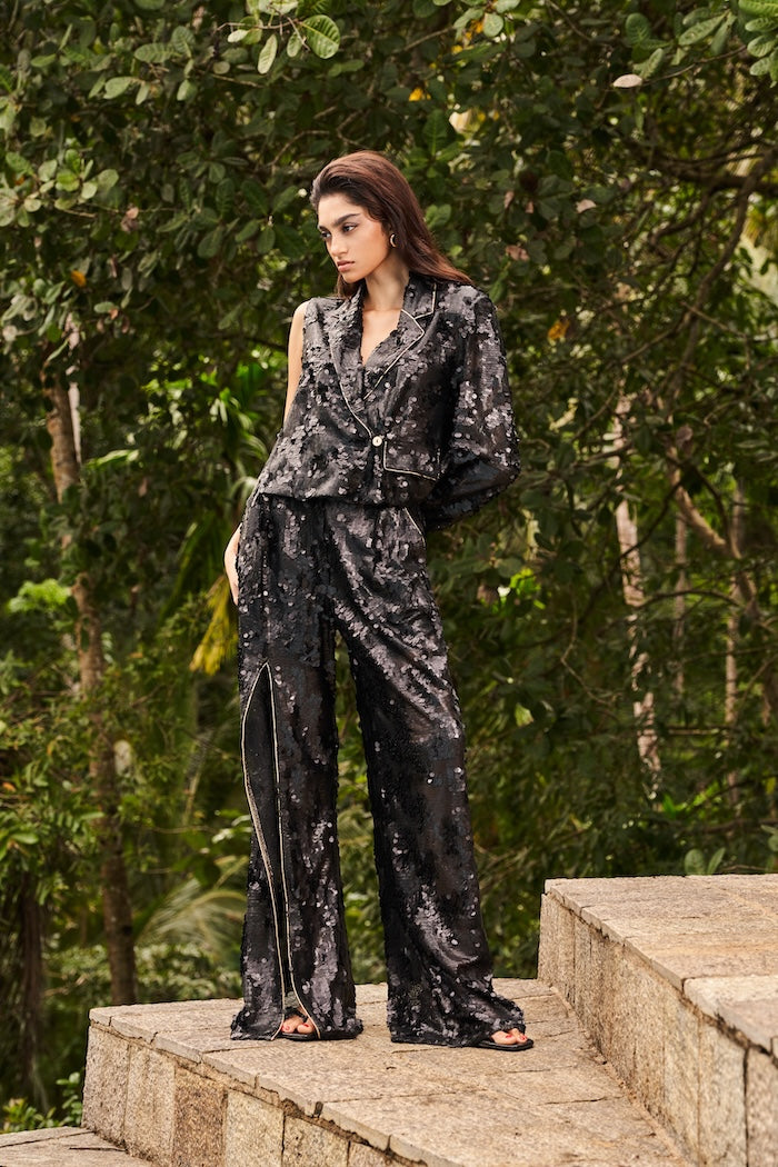 Woman MELROSE SEQUIN BLAZER AND PANTS SET Sunlit Gold 2002668 | Sana Osmani