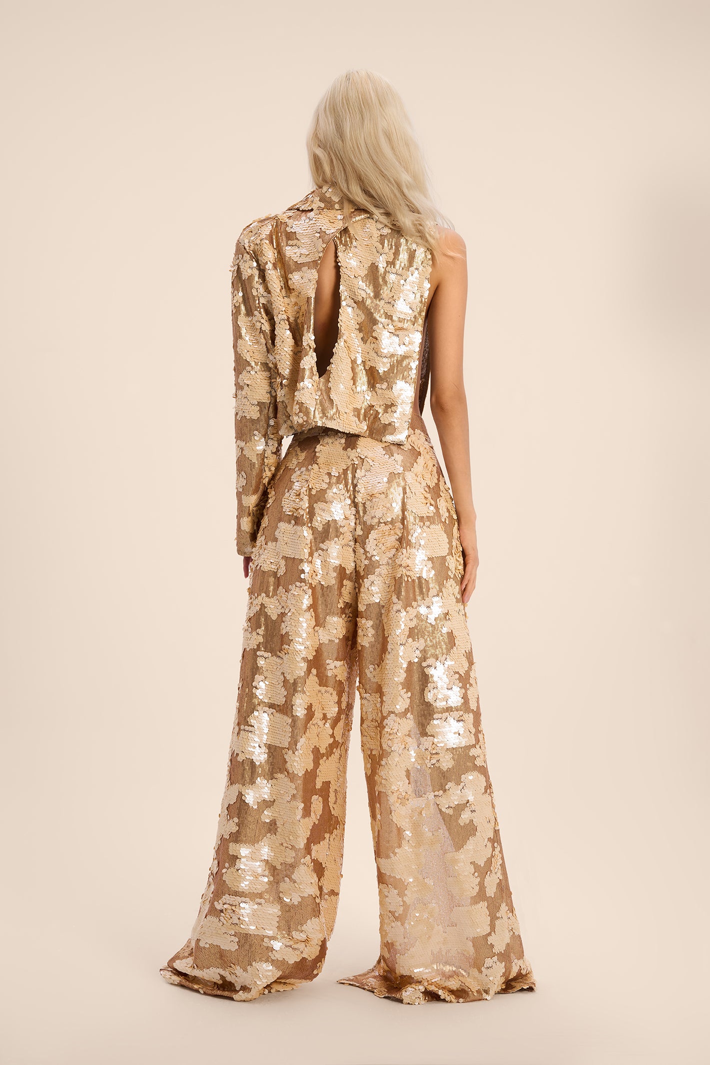 Woman MELROSE SEQUIN BLAZER AND PANTS SET Sunlit Gold 2002668 | Sana Osmani