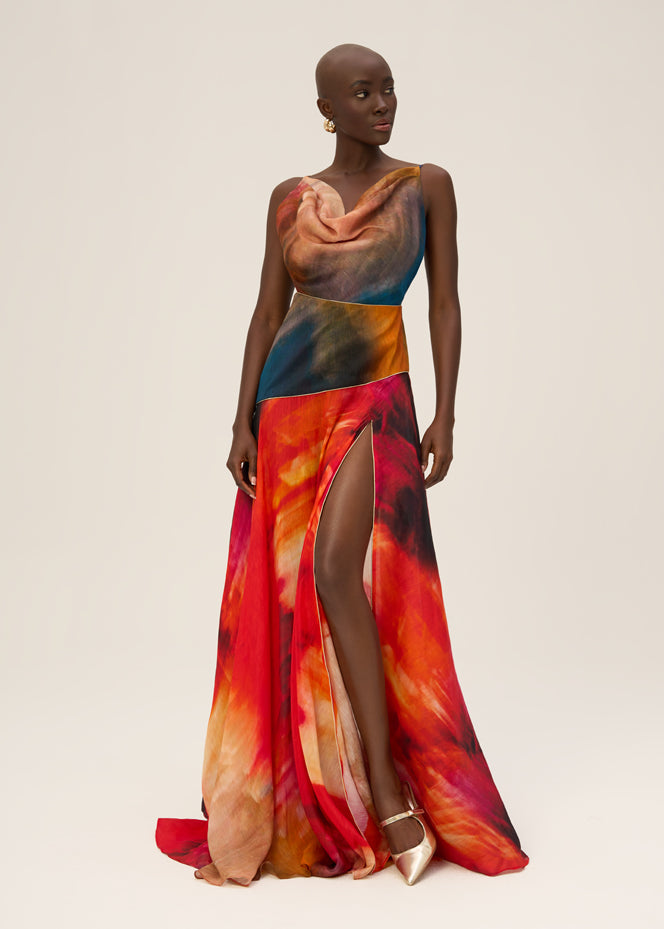 sana orange dress retrofete Sana Dress in Hot Coral