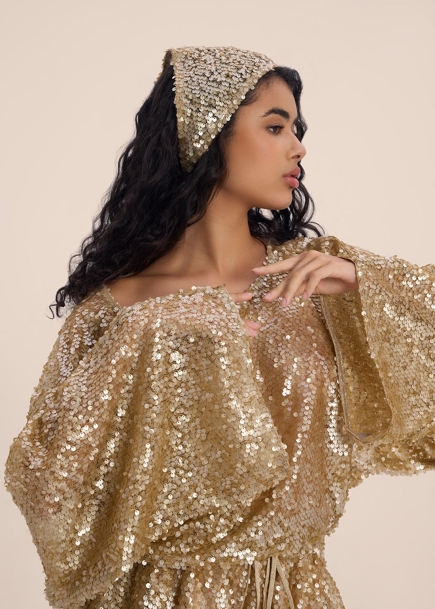 Woman NOIRE SEQUIN LONG SLEEVES SHIRT Macchiato 2002727 | Sana Osmani