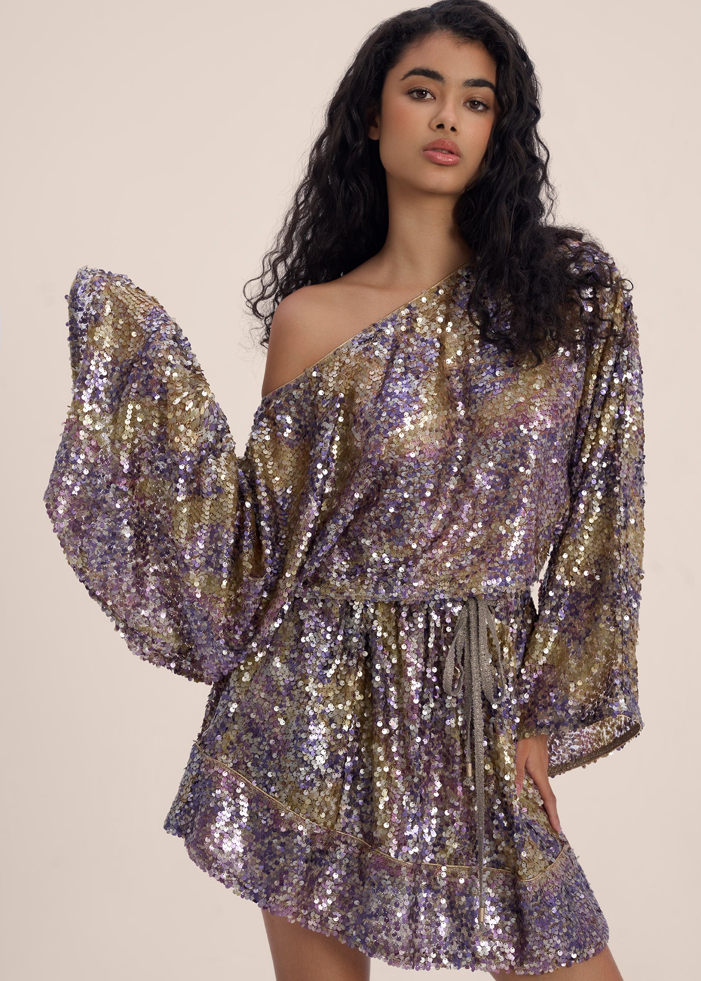 Woman NOIRE SEQUIN LONG SLEEVES SHIRT Macchiato 2002727 | Sana Osmani