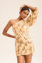 NOCHI ONE SHOULDER SEQUIN MINI DRESS