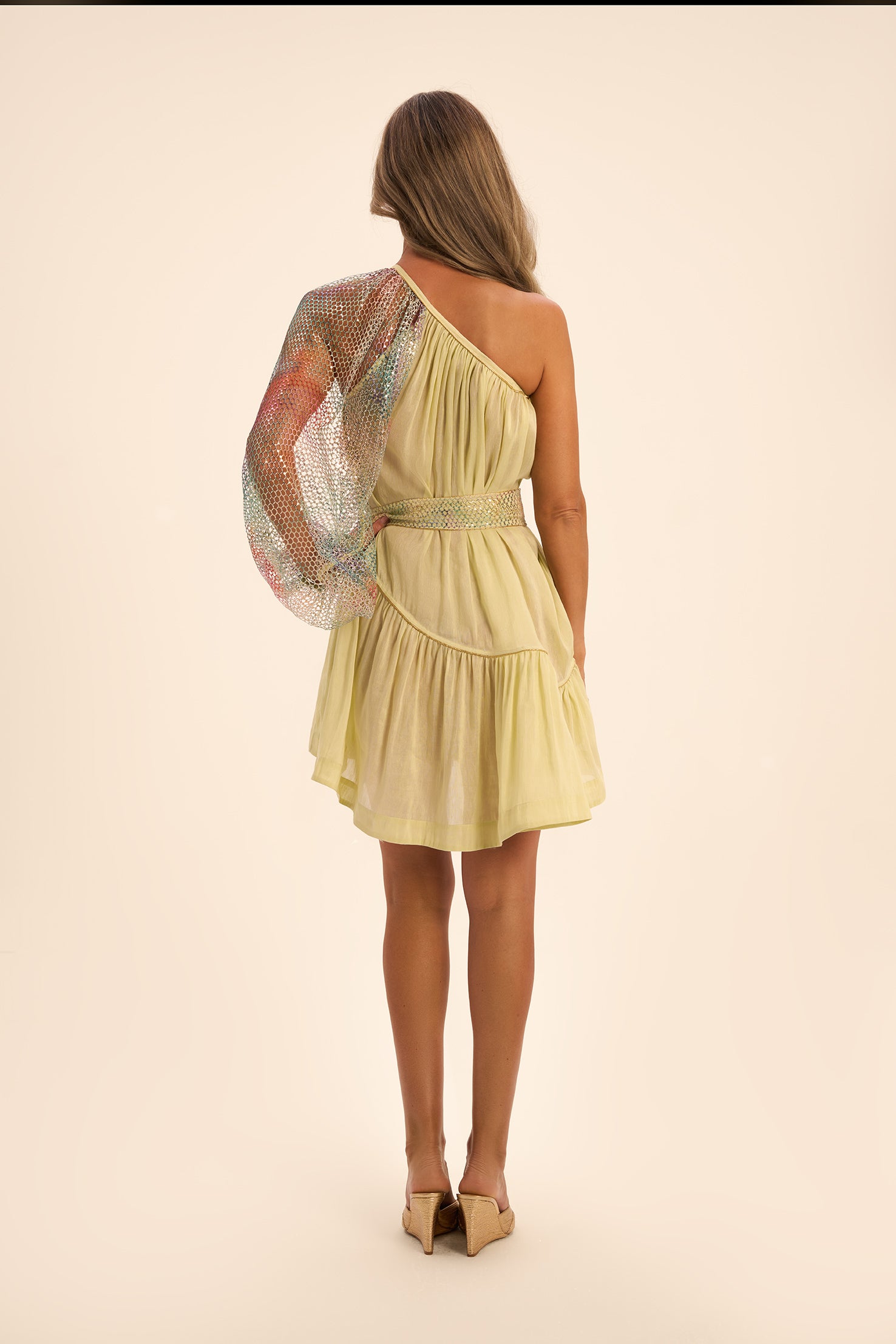 Woman ORIANA LINEN AND SILK  DRESS Caramel Gold 2002295 | Sana Osmani