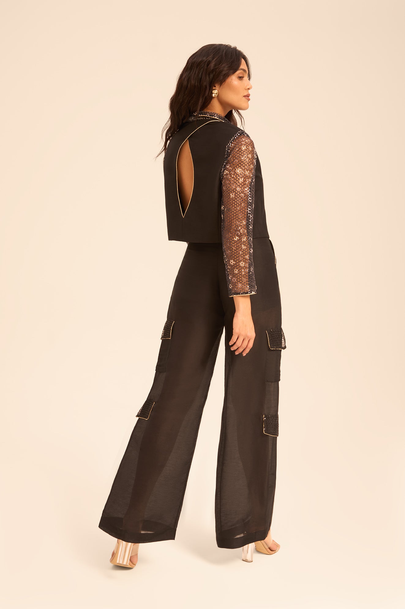 Woman مجموعة بليزر وسروال أوركيديا لينسيلك الفانيليا 2003220 | Sana Osmani