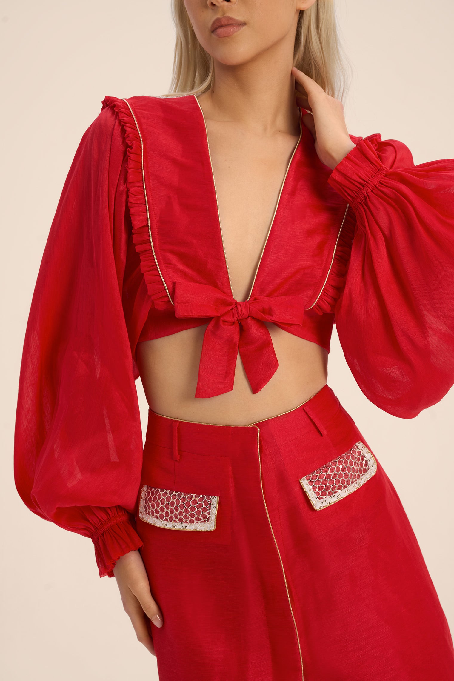 Woman مجموعة قميص وتنورة من الحرير اللامع متعدد الألوان 2002913 | Sana Osmani