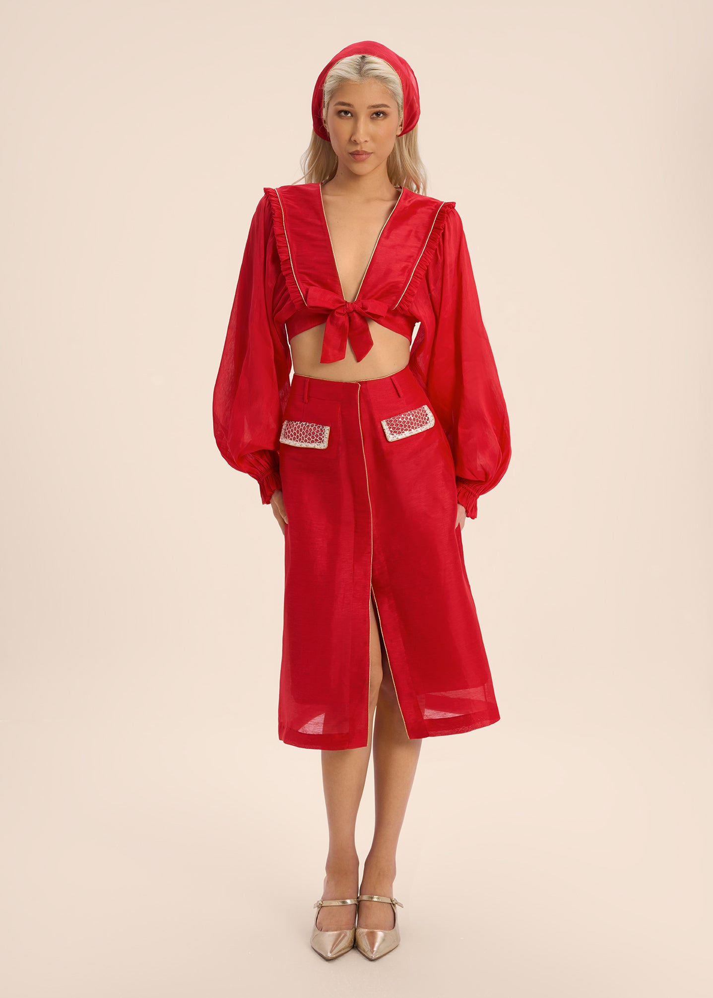 Woman PEONEY LINSILK SKIRT Multi color 2002913 | Sana Osmani