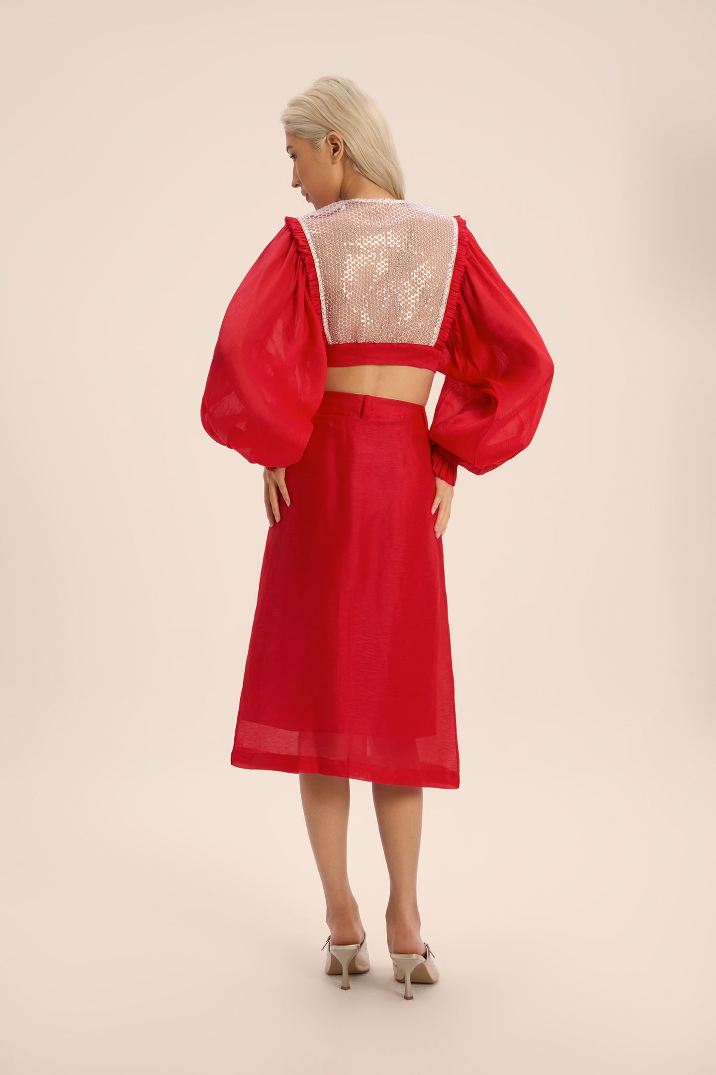 Woman مجموعة قميص وتنورة من الحرير اللامع متعدد الألوان 2002913 | Sana Osmani