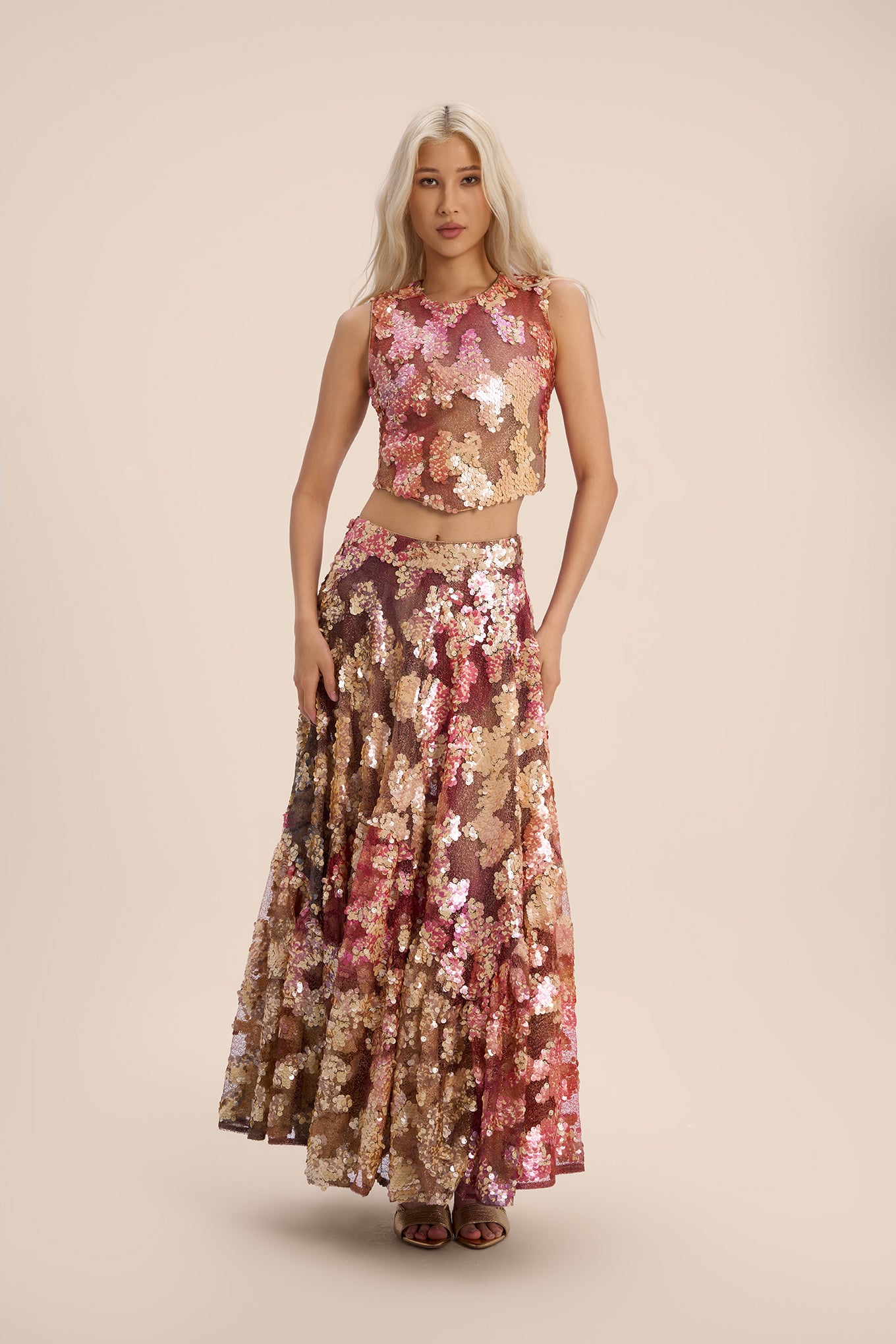 Woman ROSELLE SLEEVELESS SEQUIN TOP Multiprint 2002751 | Sana Osmani
