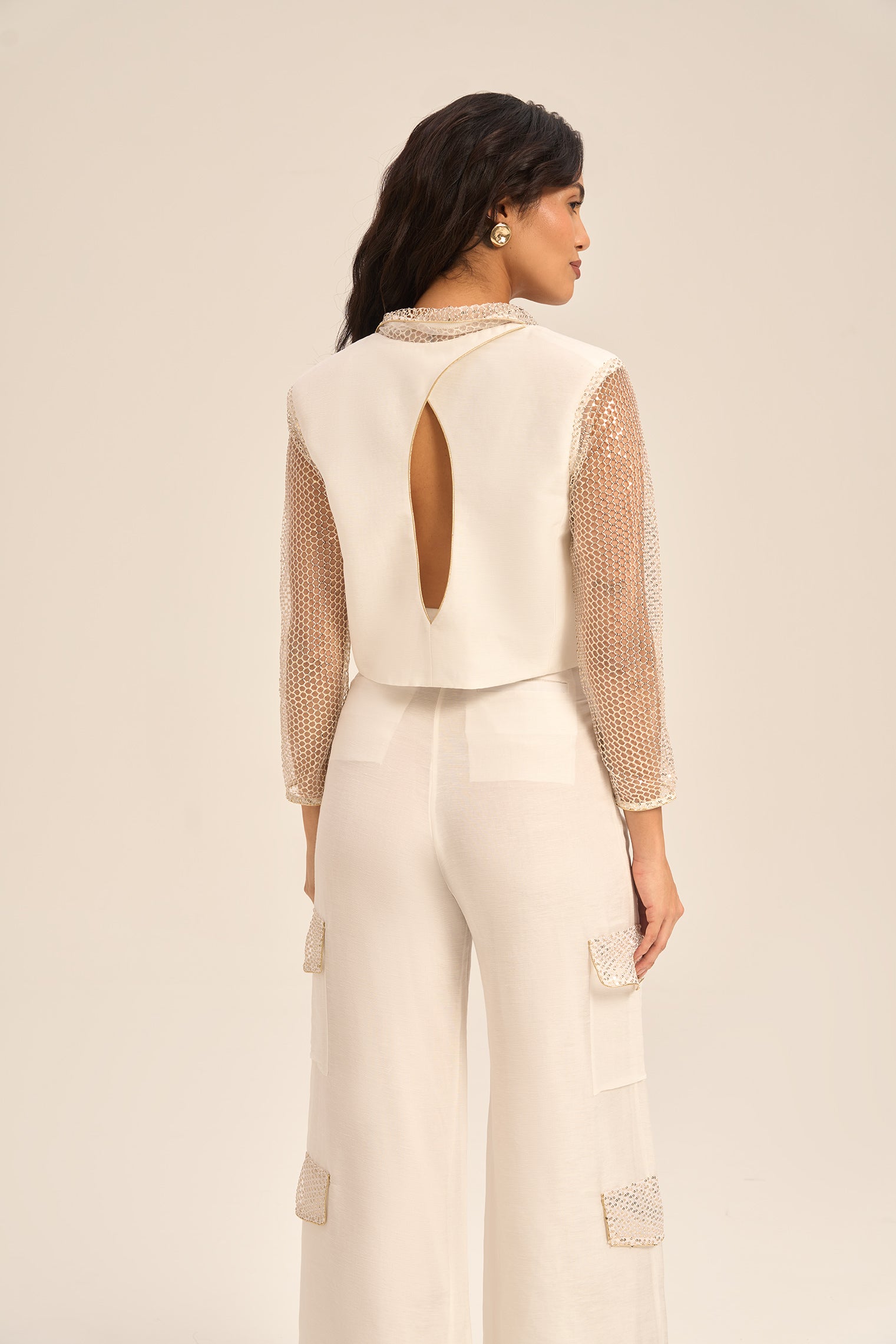 Woman RENEE LINSILK SHIRT AND PANTS SET Khaki Gold 2003238 | Sana Osmani