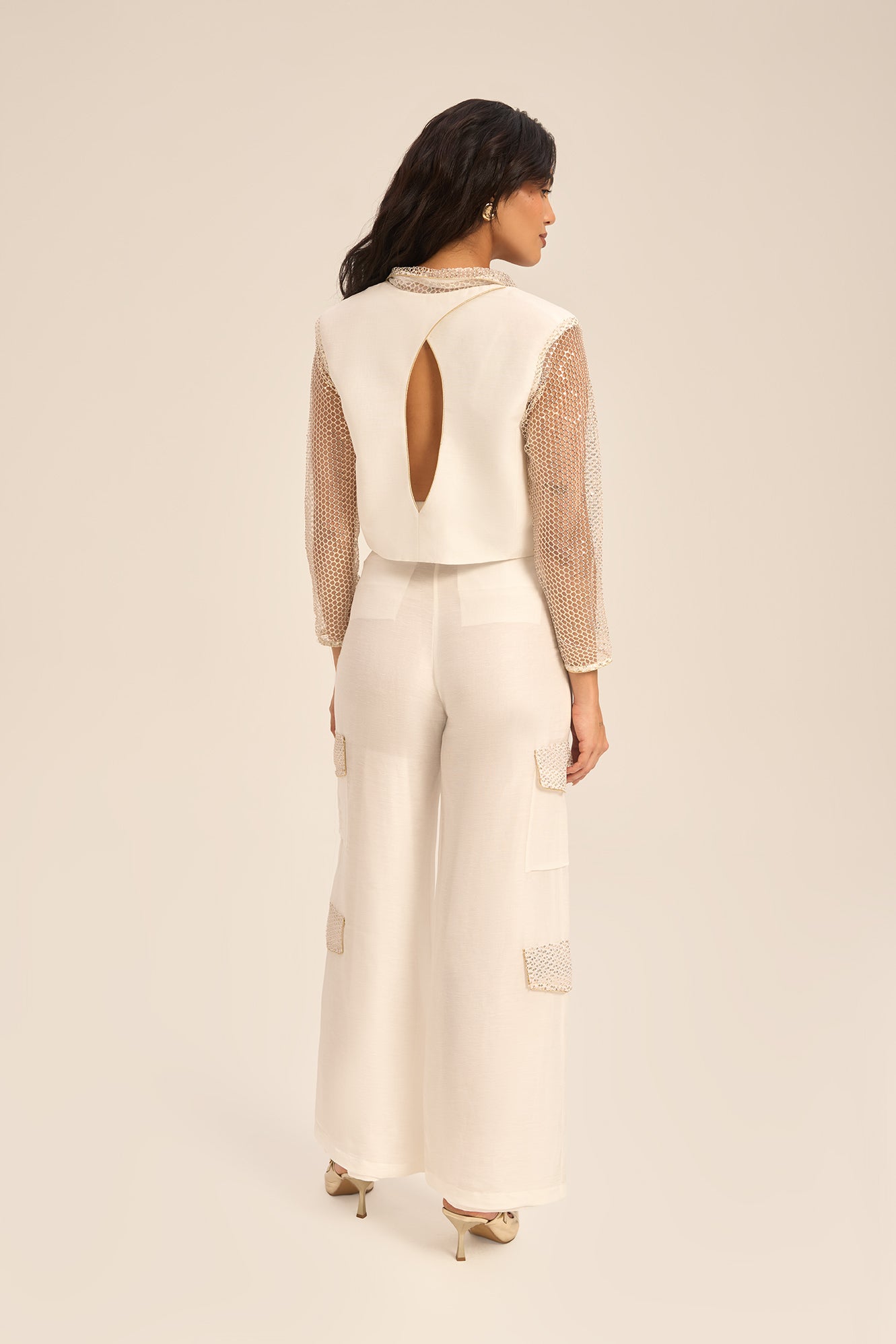 Woman RENEE LINSILK SHIRT AND PANTS SET Khaki Gold 2003238 | Sana Osmani