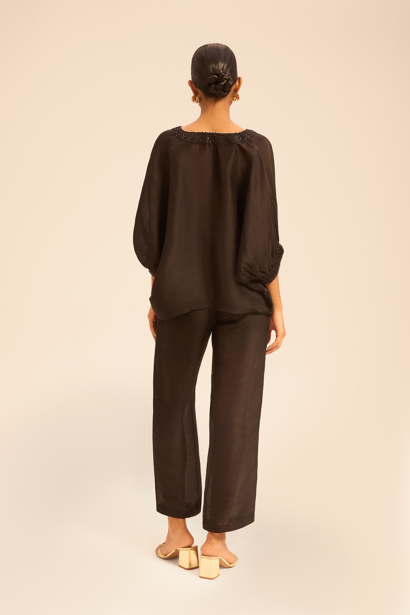 Woman مجموعة بليزر وسروال أوركيديا لينسيلك أسود 2002839 | Sana Osmani