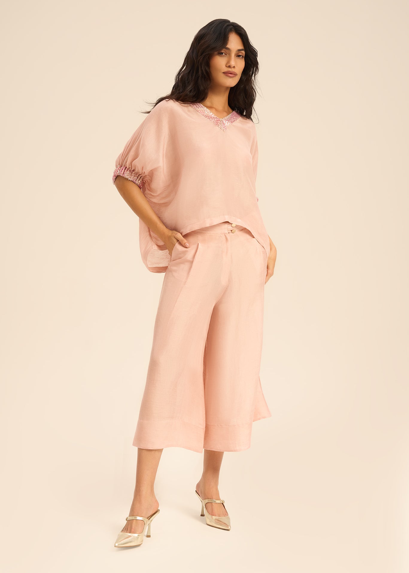 Woman ROSEY LINSILK PANTS Blush 2002857 | Sana Osmani