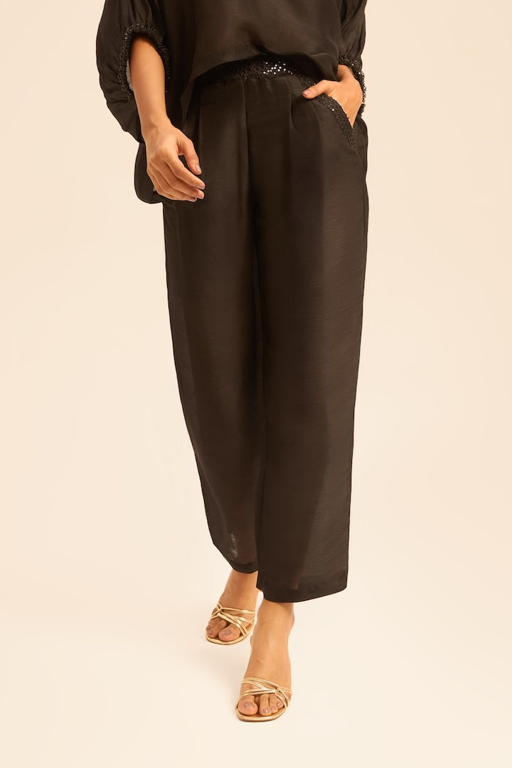 Woman مجموعة بليزر وسروال أوركيديا لينسيلك Black 2002851 | Sana Osmani