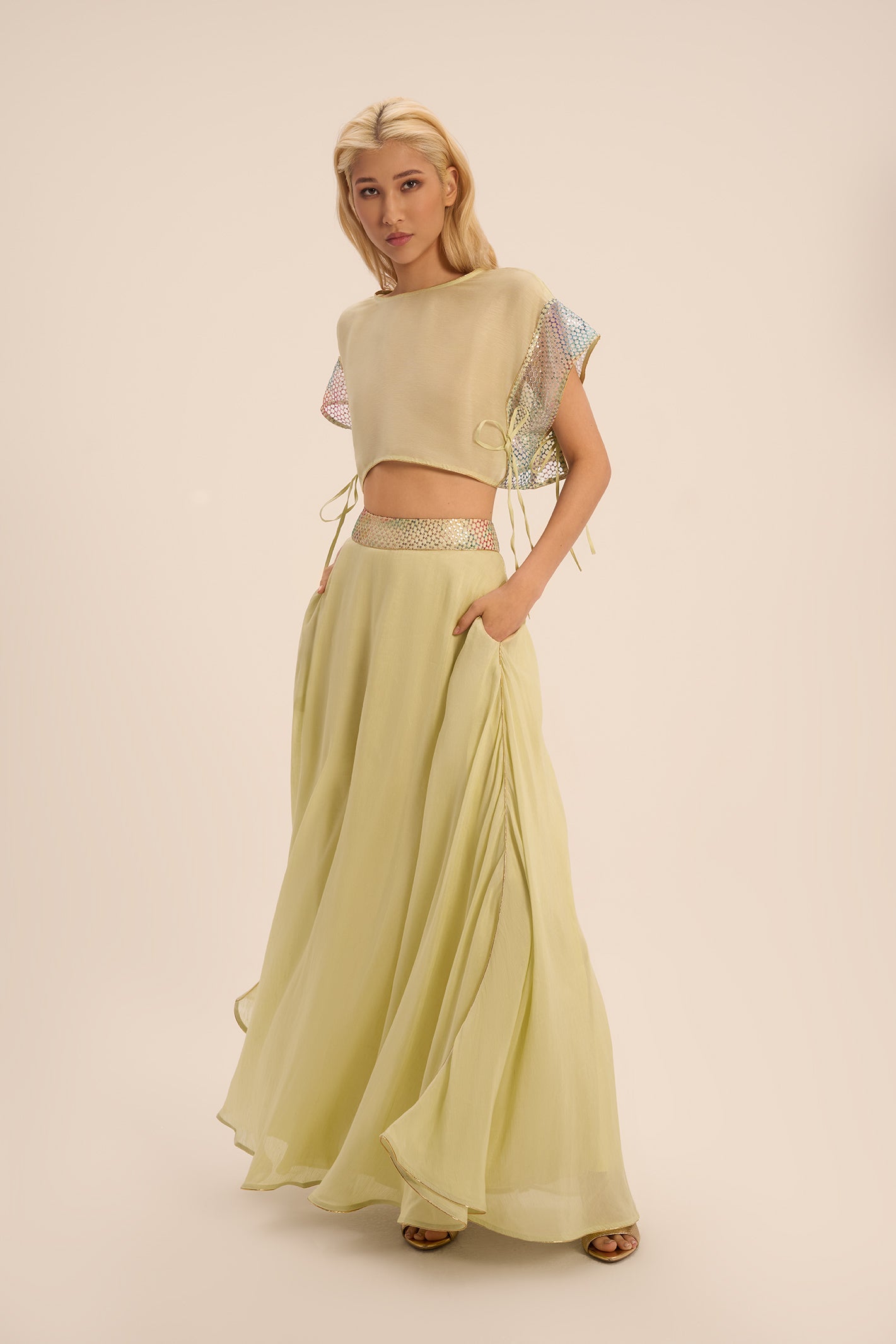 Woman SOPHIA LINEN AND SILK TOP AND SKIRT SET Fuchsia 2002391 | Sana Osmani