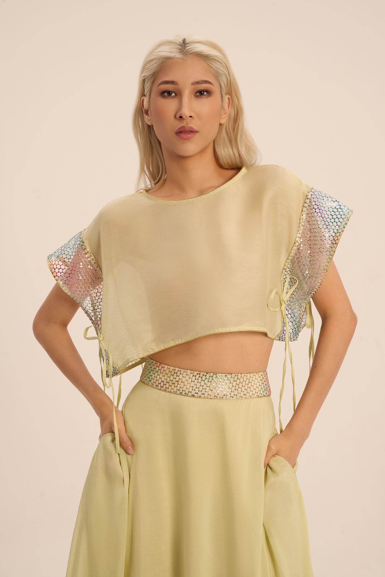 Woman SOPHIA LINEN AND SILK TOP AND SKIRT SET Fuchsia 2002391 | Sana Osmani