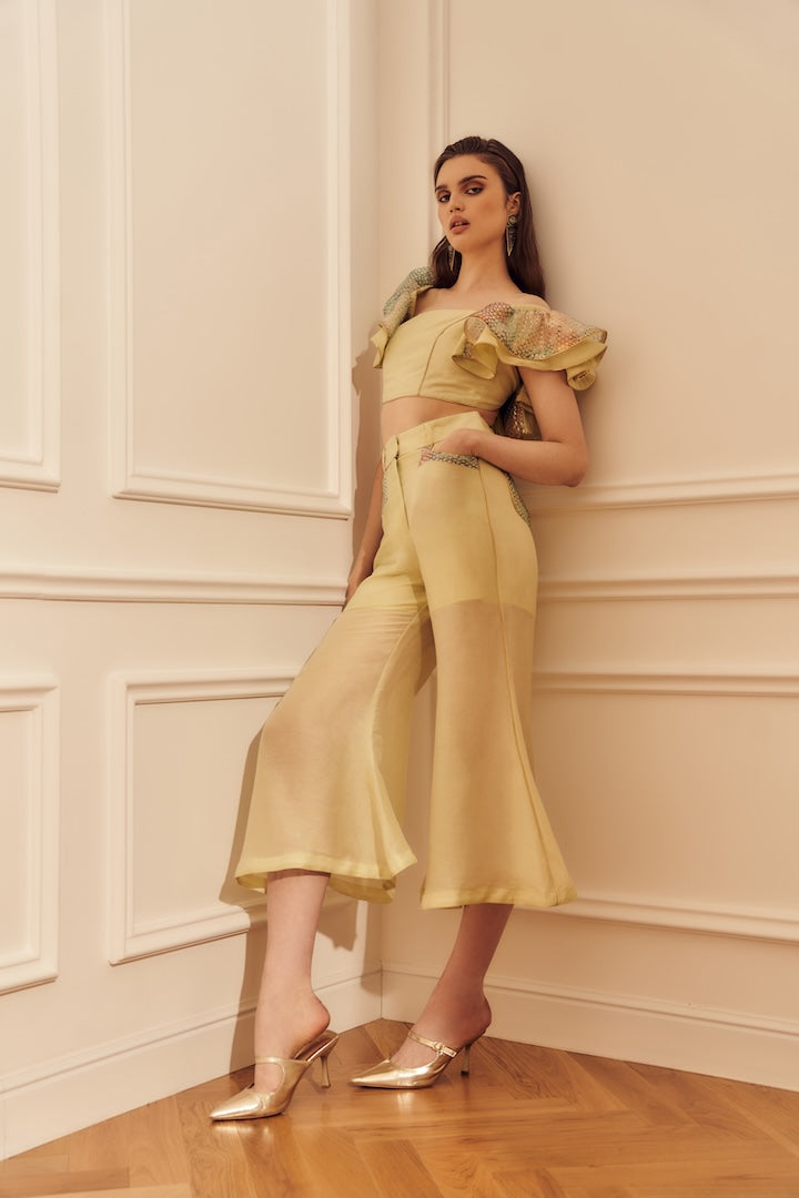 Woman GIANNA TOP AND PANTS SET Caramel Gold 2002406 | Sana Osmani