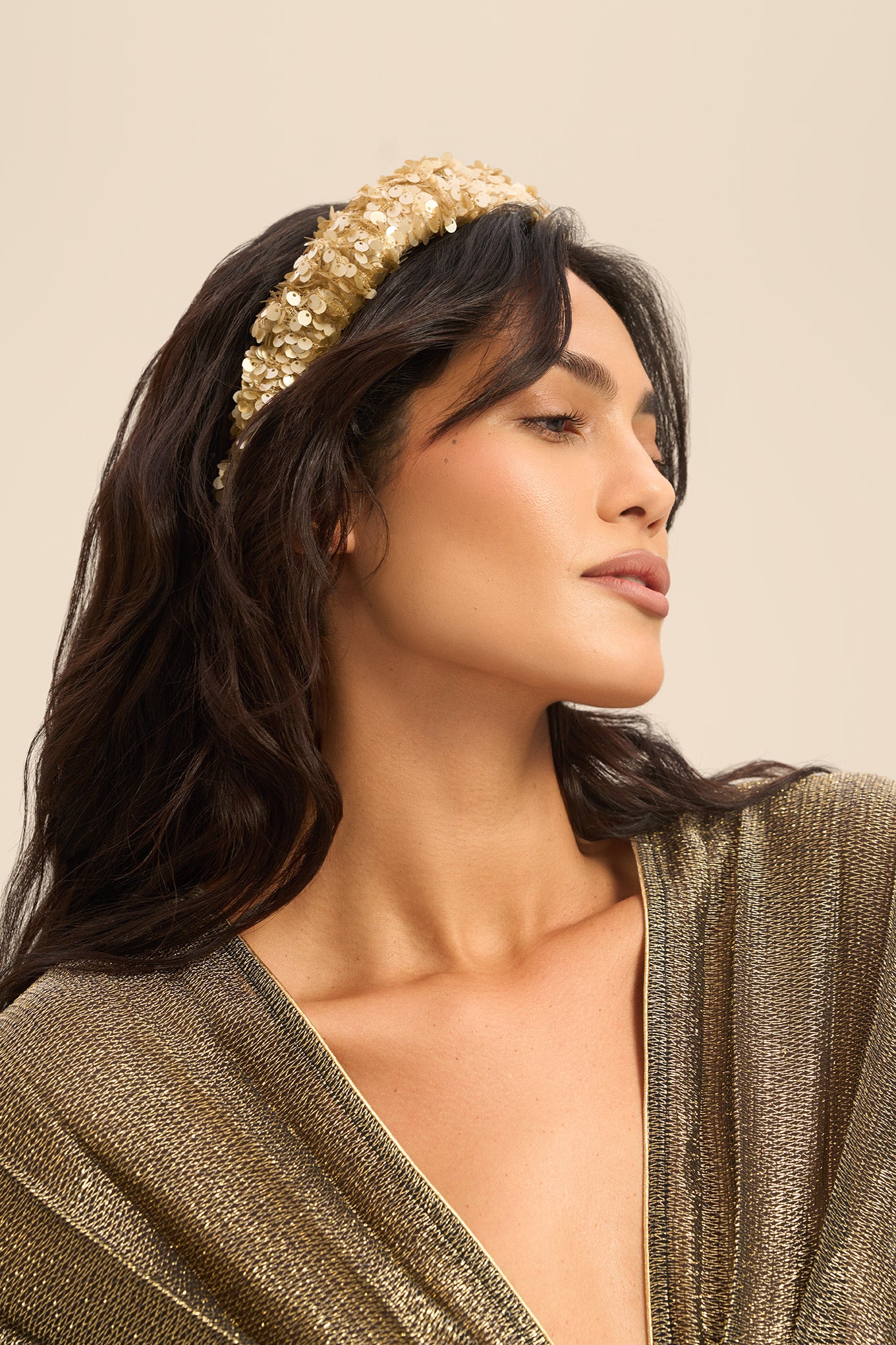 Woman شريط رأس شيفا لامع ذهبي 2002795 | Sana Osmani