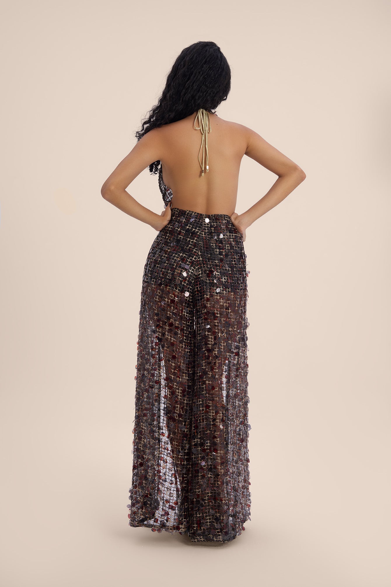 Woman VIENNA SEQUIN OPEN-BACK JUMPSUIT Gold 2002497 | Sana Osmani