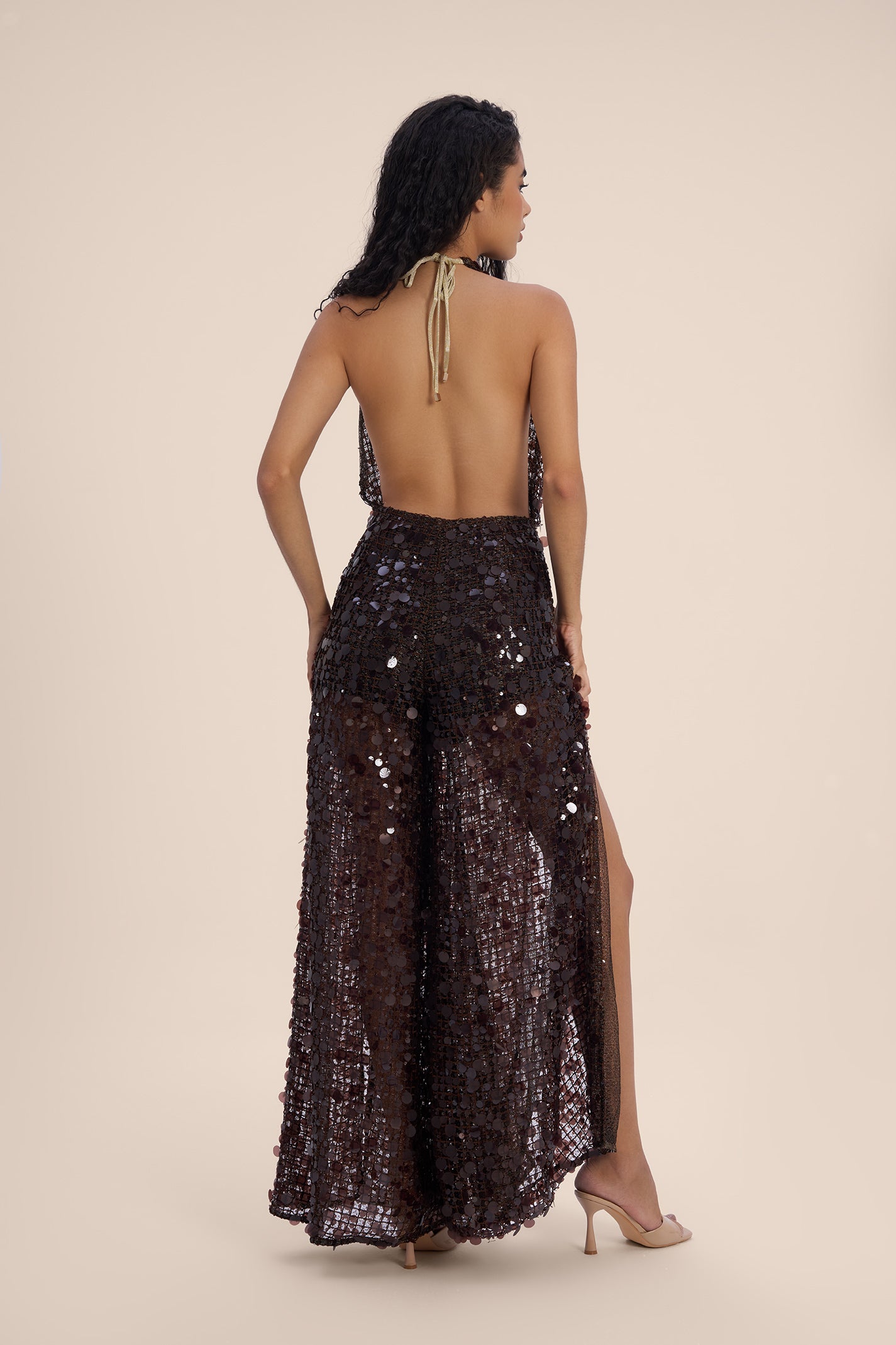 Woman VIENNA SEQUIN OPEN-BACK JUMPSUIT Gold 2002497 | Sana Osmani