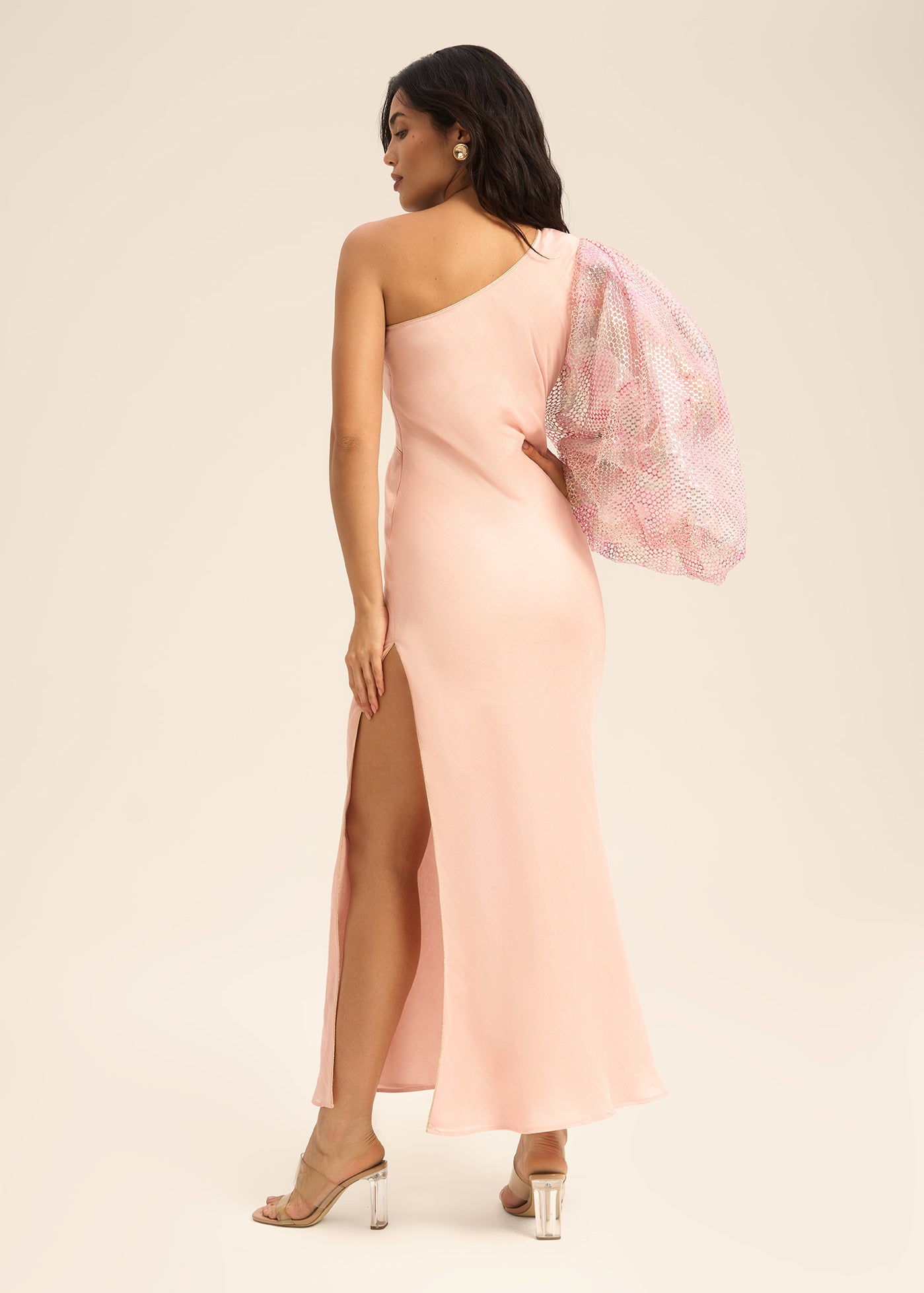 Woman VALENTINA MAXI LINSILK DRESS Blush 2003121 | Sana Osmani
