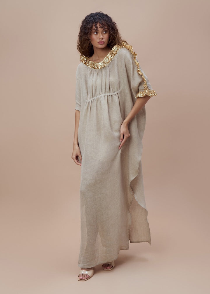 Woman ZELDA Kaftan NATURAL GOLD 2000369 | Sana Osmani