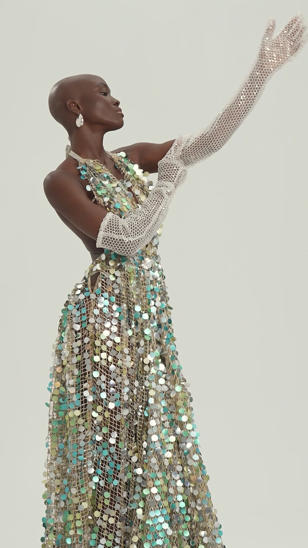 Woman SIRA FISHNET GLOVES White Gold 2002870 | Sana Osmani