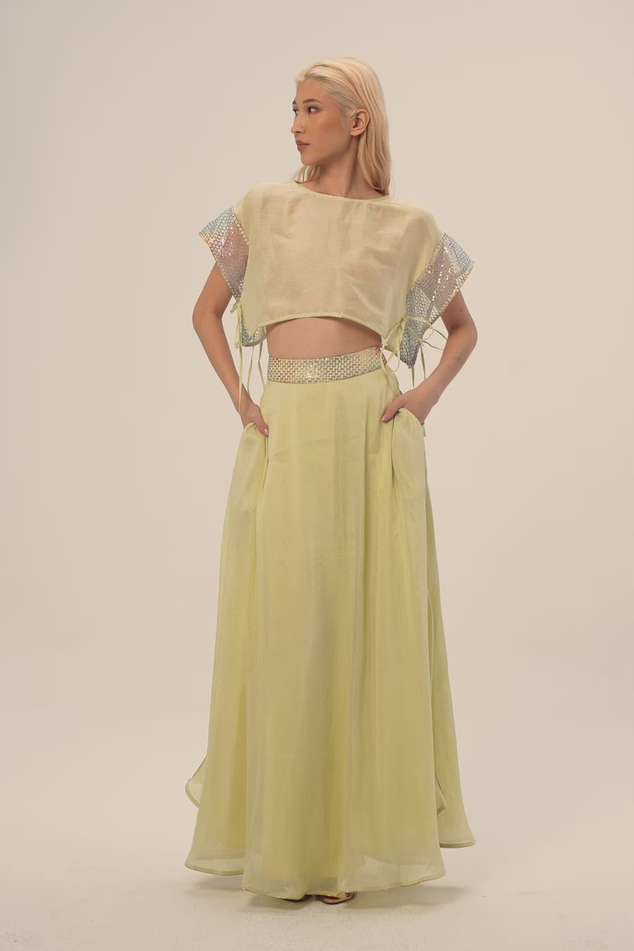 Woman SOPHIA LINEN AND SILK TOP AND SKIRT SET Fuchsia 2002391 | Sana Osmani