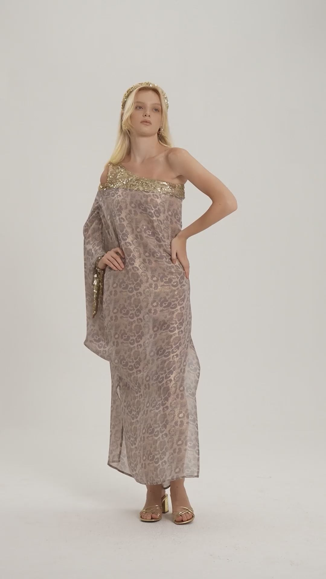 Woman HESTIA SILK KAFTAN OFF WHITE GOLD 2000338 | Sana Osmani