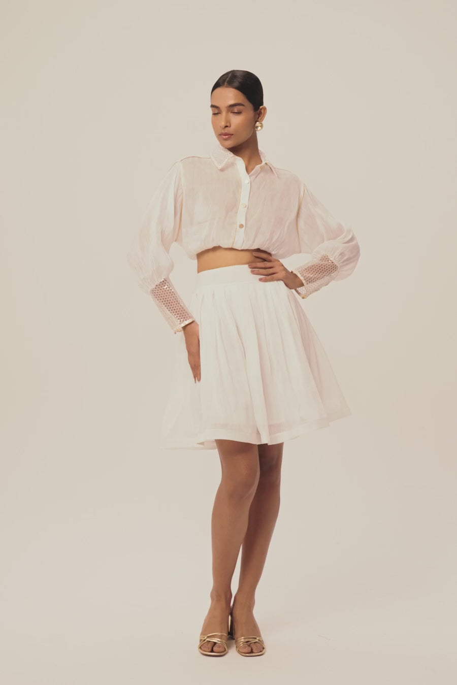 Woman DHALIA LINSILK TOP Vanilla 2003244 | Sana Osmani