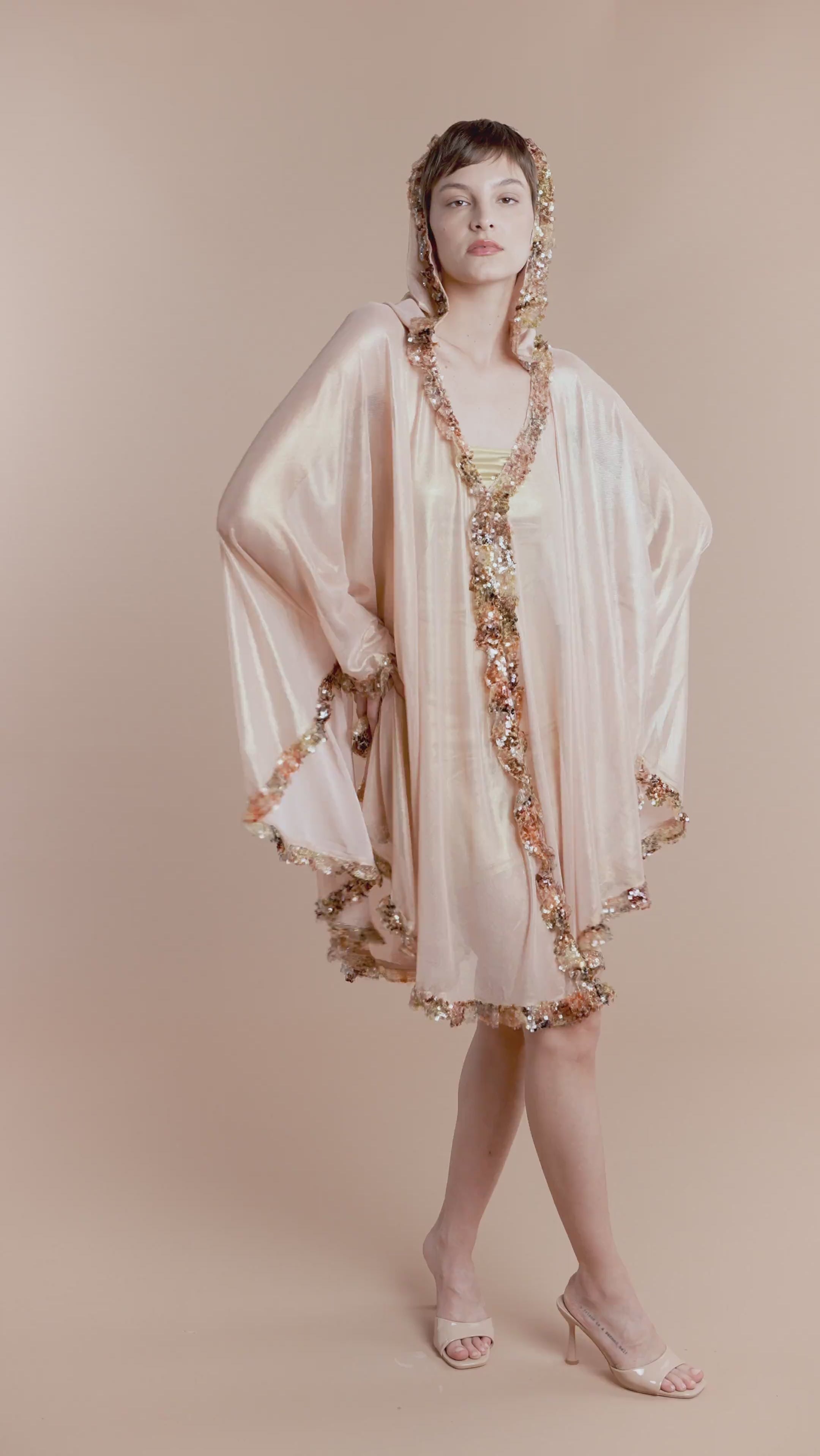 Woman DRIMO Poncho Blush gold bubble 2001275 | Sana Osmani