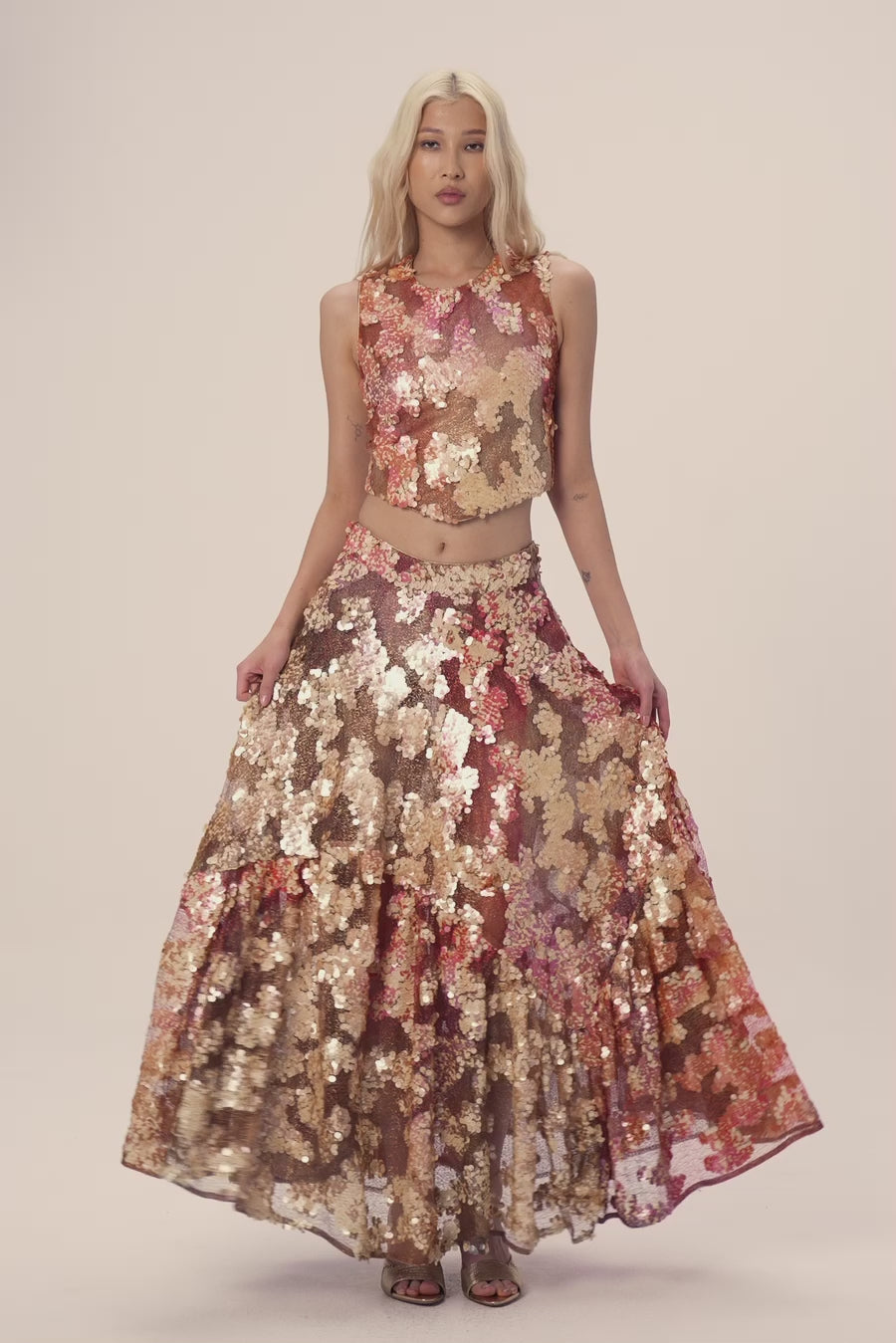 Woman ROSELLE SLEEVELESS SEQUIN TOP Multiprint 2002751 | Sana Osmani