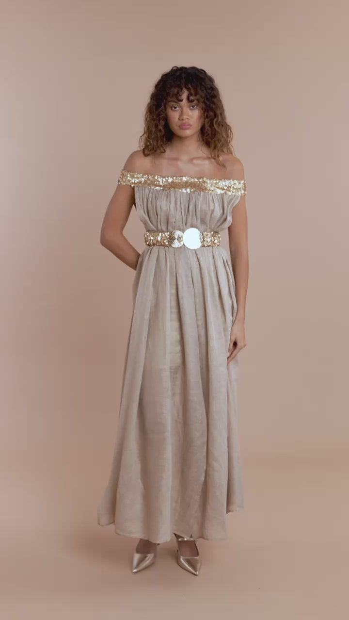 Woman TYCHE Dress NATURAL GOLD 2000345 | Sana Osmani